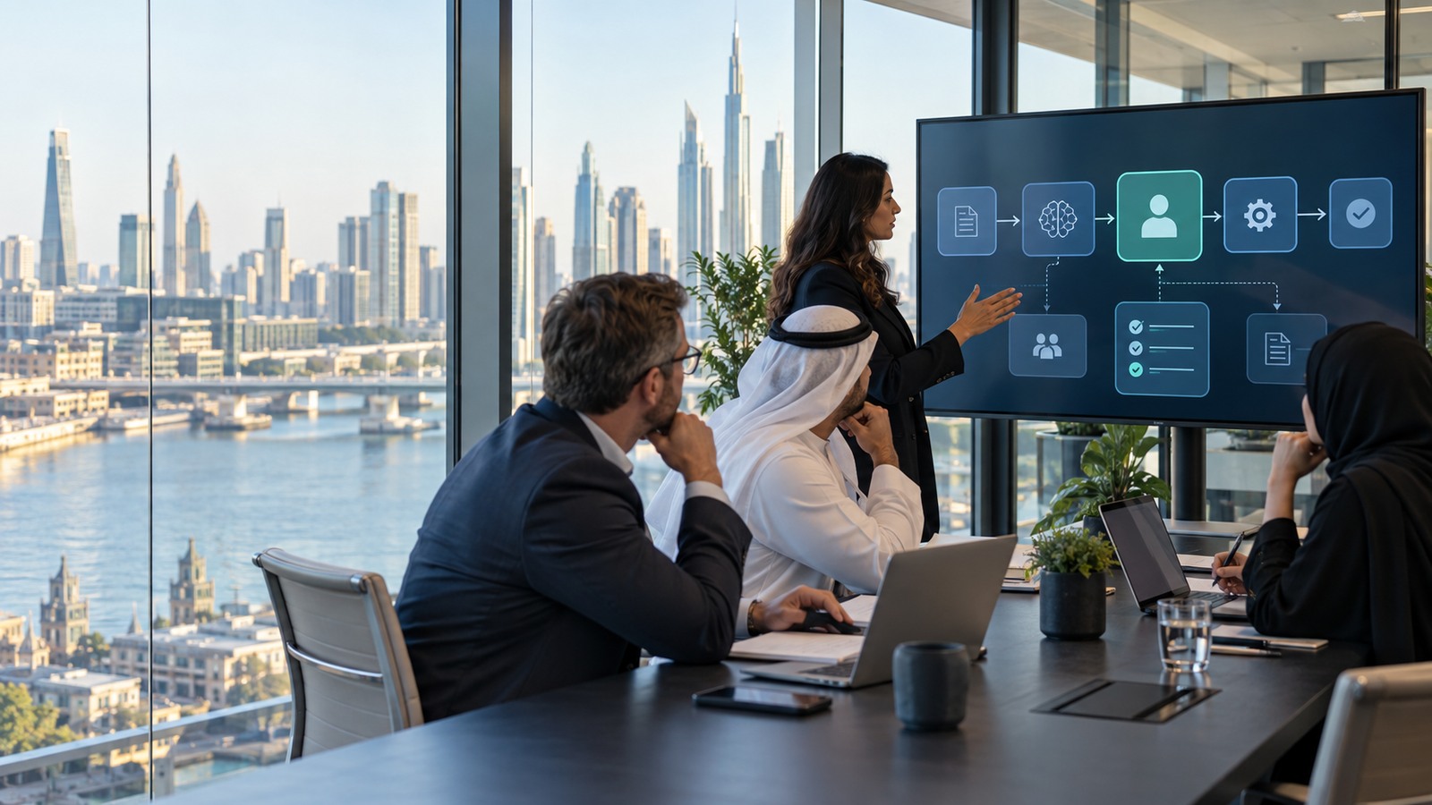AI agent governance checklist review by a UK and UAE business team