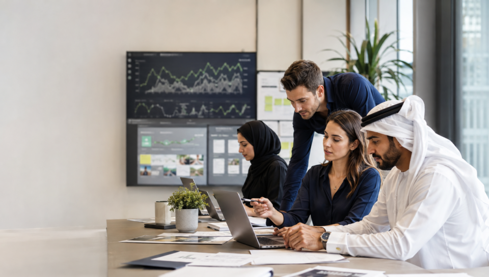UK and UAE marketing team reviewing website content during a Google spam update